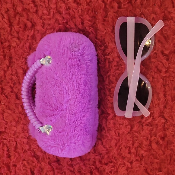 Purple Fox Plush Handbag and Sunglasses Set - Picture 4 of 4